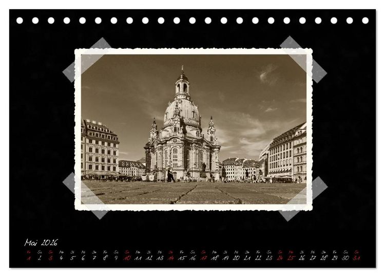 Produktbild: Dresden - Ein Kalender mit Fotografien wie aus einem alten Fotoalbum (Tischkalender 2026 DIN A5 quer), CALVENDO Monatskalender