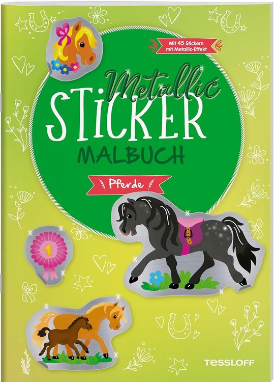 Produktbild: Metallic-Sticker Malbuch. Pferde