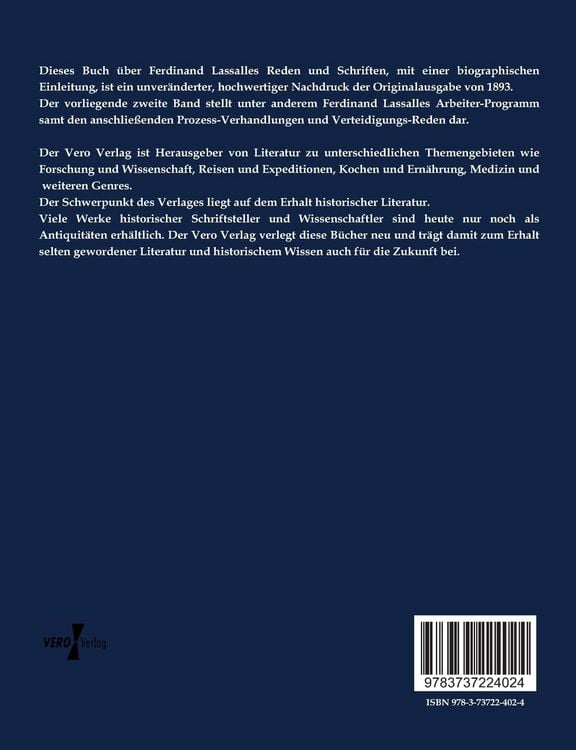 Produktbild: Ferdinand Lassalles Reden und Schriften