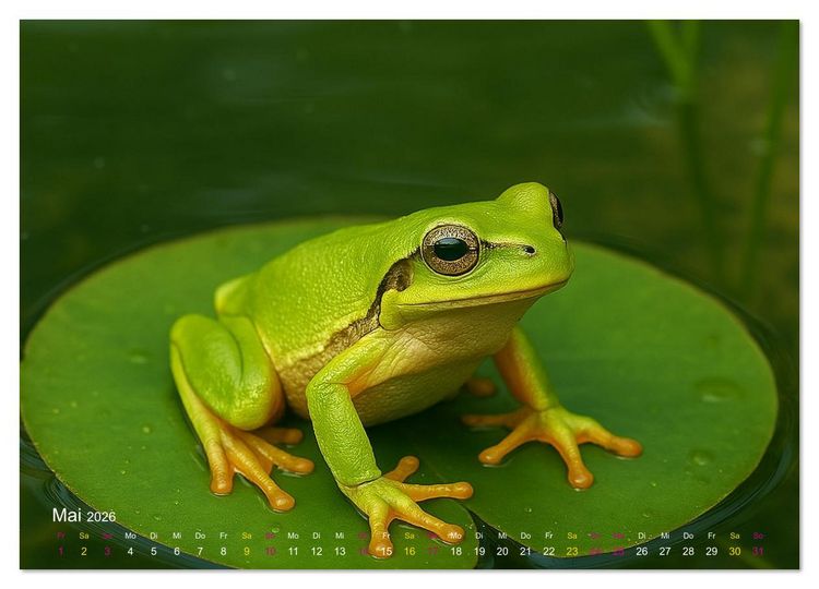Produktbild: Reges Leben im Naturweiher - Tiere &uuml;ber und unter Wasser (hochwertiger Premium Wandkalender 2026 DIN A2 quer), Kunstdruck in Hochglanz