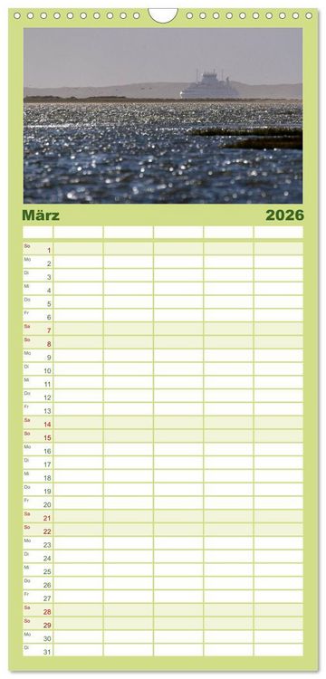 Produktbild: Familienplaner 2026 - Die Insel R&ouml;m&ouml; mit 5 Spalten (Wandkalender, 21 x 45 cm) CALVENDO