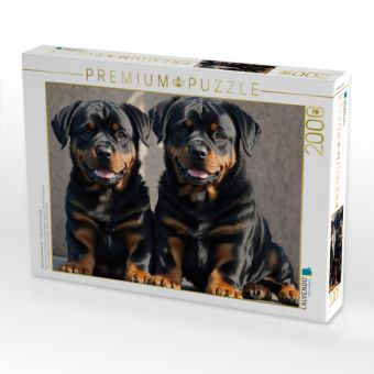Produktbild: CALVENDO Puzzle Majest&auml;tische Rottweiler - Voller Kraft und Loyalit&auml;t | 2000 Teile Lege-Gr&ouml;&szlig;e 90x67cm Foto-Puzzle f&uuml;r gl&uuml;ckliche Stunden