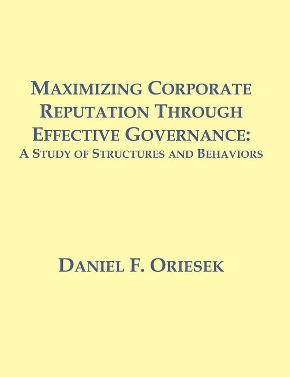 Produktbild: Maximizing Corporate Reputation Through Effective Governance