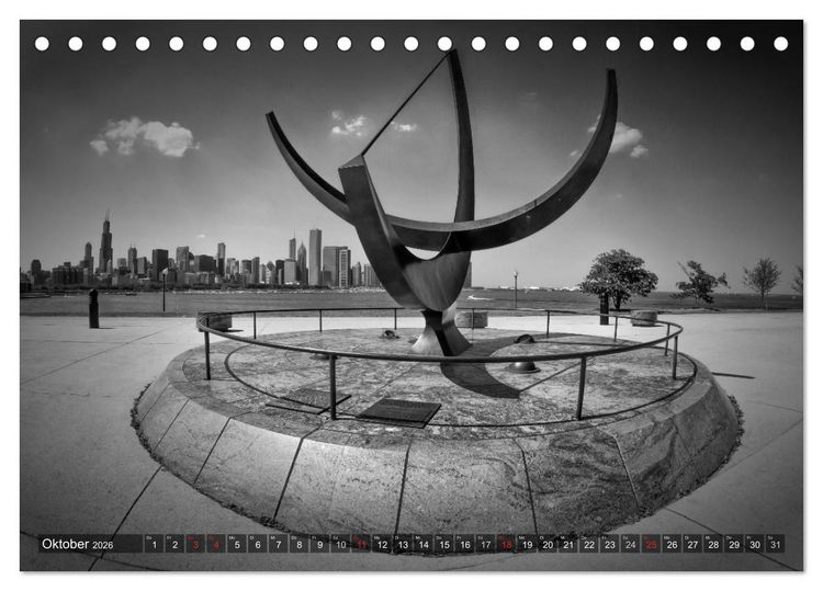 Produktbild: CHICAGO Monochrom (Tischkalender 2026 DIN A5 quer), CALVENDO Monatskalender