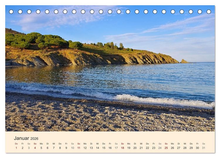 Produktbild: Cote Vermeille - Wo die Pyren&auml;en das Meer k&uuml;ssen (Tischkalender 2026 DIN A5 quer), CALVENDO Monatskalender