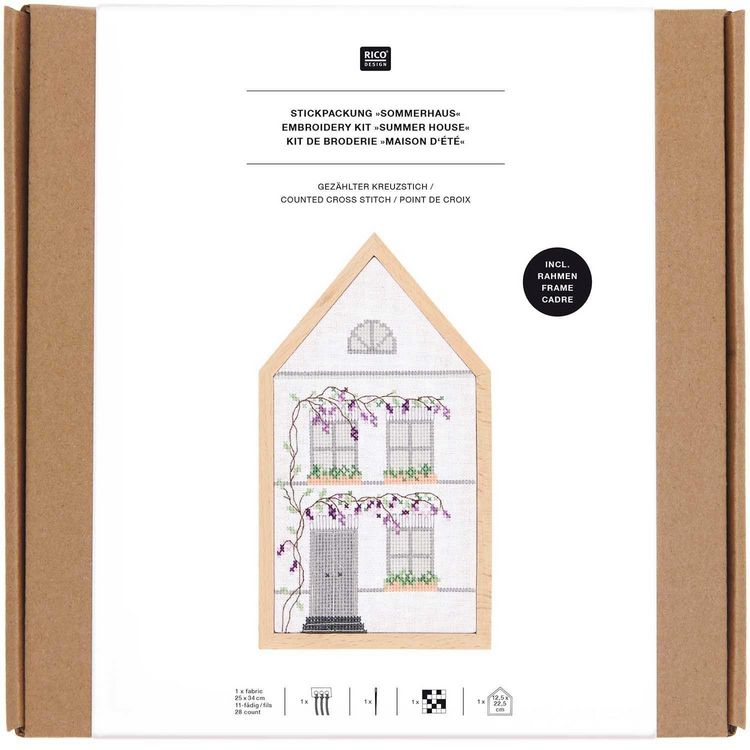 Produktbild: Stickpackung Gez&auml;hlter Kreuzstich, Sommerhaus, medium, inkl.