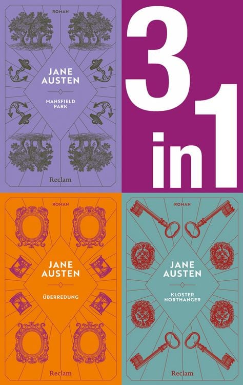 Produktbild: Jane Austen: Drei Romane in einem E-Book (3-in-1-Bundle). Mansfield Park, Kloster Northanger, Überredung