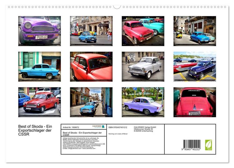 Produktbild: Best of Skoda - Ein Exportschlager der CSSR (hochwertiger Premium Wandkalender 2026 DIN A2 quer), Kunstdruck in Hochglanz