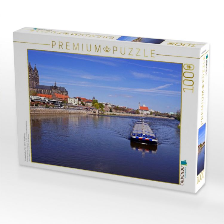 Produktbild: CALVENDO Puzzle Schubeinheit auf der Elbe in Magdeburg | 1000 Teile Lege-Gr&ouml;&szlig;e 64x48cm Foto-Puzzle f&uuml;r gl&uuml;ckliche Stunden
