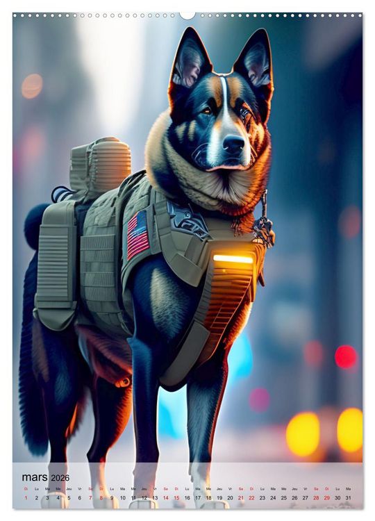 Produktbild: Chiens styl&eacute;s (Calendrier mural 2026 DIN A2 horizontal), CALVENDO calendrier mensuel
