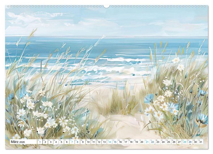 Produktbild: Strandtr&auml;ume in Aquarell (Wandkalender 2026 DIN A2 quer), CALVENDO Monatskalender