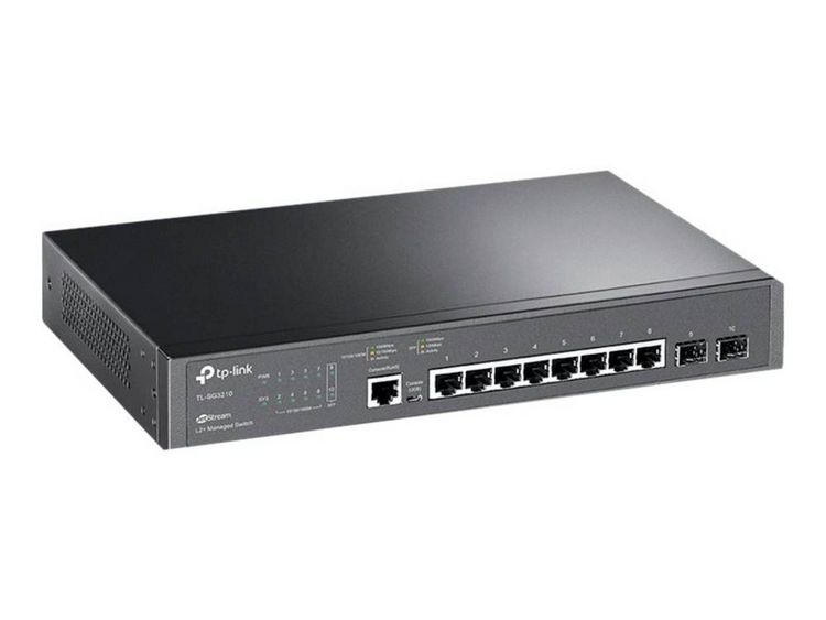 Produktbild: TP-LINK TL-SG3210 TL-SG3210 Netzwerk Switch 8 + 2 Port 20 GBit/s