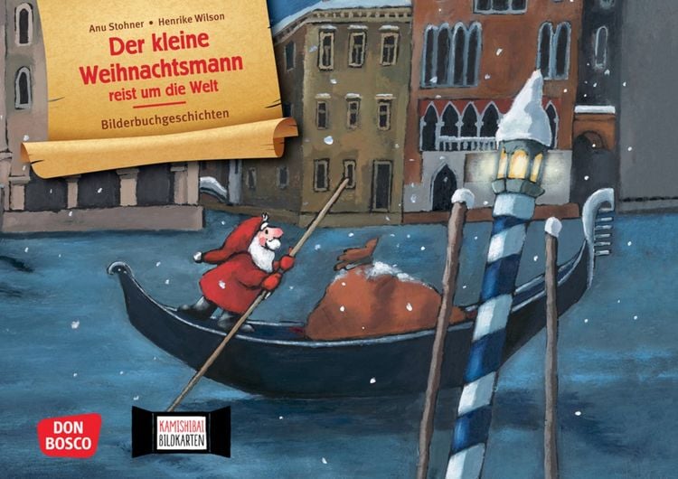 Produktbild: Der kleine Weihnachtsmann reist um die Welt. Kamishibai Bildkartenset