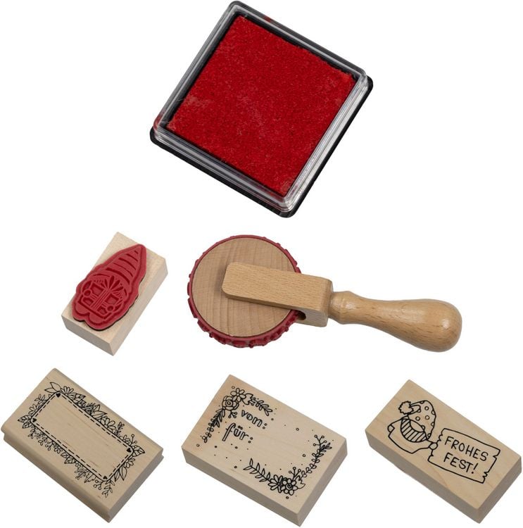 Produktbild: Adventskalender Stempel-Gl&uuml;ck. Mehr als 24 Stempel, Anleitungsbuch und Zubeh&ouml;r