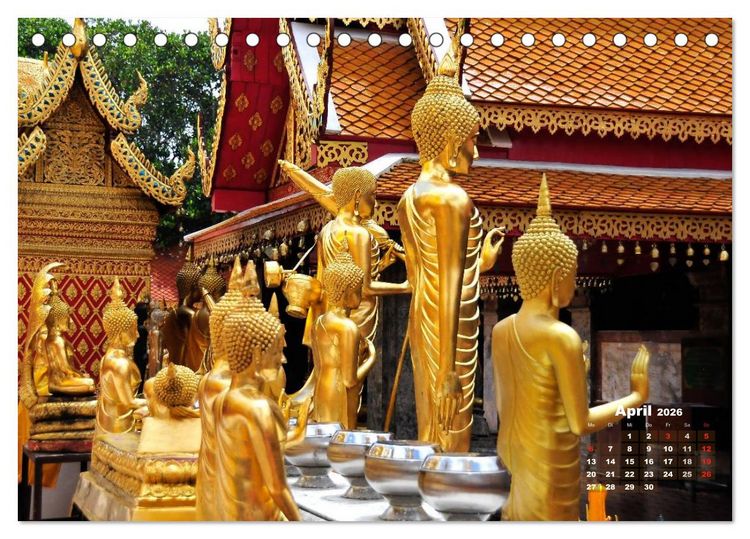Produktbild: Thailands Buddhas (Tischkalender 2026 DIN A5 quer), CALVENDO Monatskalender