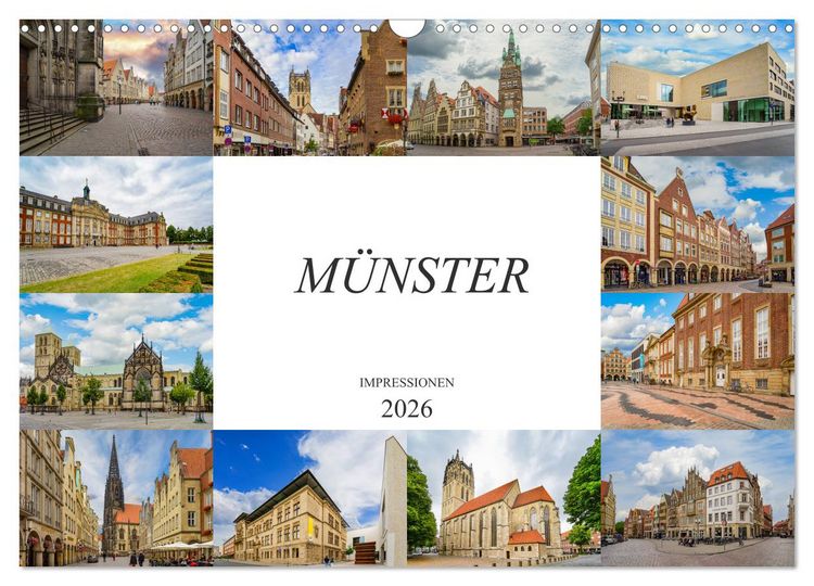 Produktbild: M&uuml;nster Impressionen (Wandkalender 2026 DIN A3 quer), CALVENDO Monatskalender