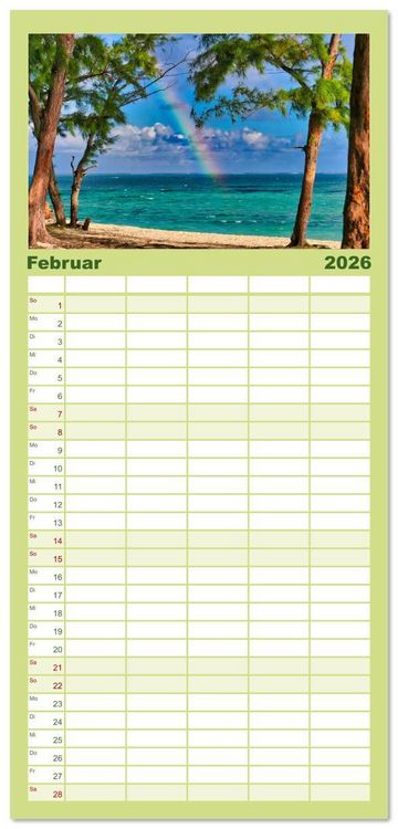 Produktbild: Familienplaner 2026 - Mauritius - Sch&ouml;nheit im Indischen Ozean mit 5 Spalten (Wandkalender, 21 x 45 cm) CALVENDO