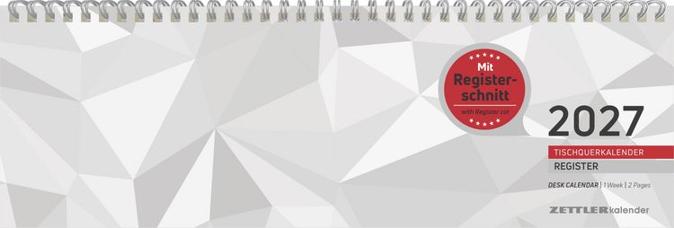 Produktbild: Tischquerkalender 1W/2S Register 2027