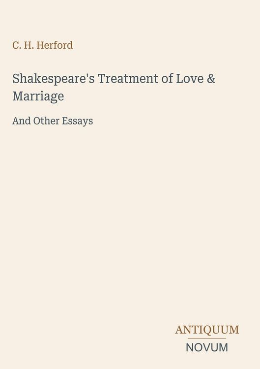Produktbild: Shakespeare's Treatment of Love & Marriage