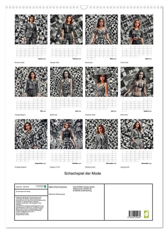 Produktbild: Schachspiel der Mode (Wandkalender 2026 DIN A2 hoch), CALVENDO Monatskalender