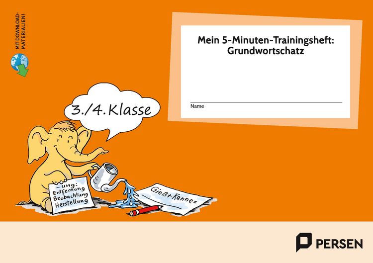 Produktbild: Mein 5-Min-Trainingsheft: Grundwortschatz - Kl.3/4