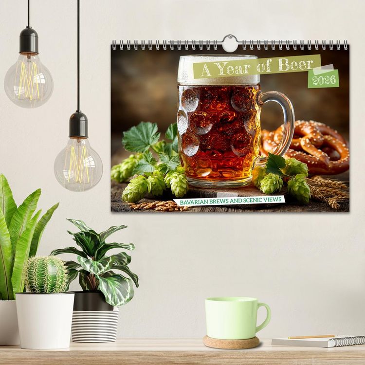 Produktbild: A Year of Beer - Bavarian Brews and Scenic Views (Wall Calendar 2026 DIN A4 landscape), CALVENDO 12 Month Wall Calendar