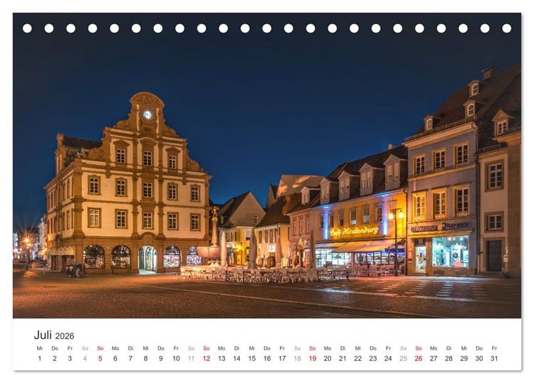 Produktbild: D&auml;mmerung in der Metropolregion Rhein-Neckar (Tischkalender 2026 DIN A5 quer), CALVENDO Monatskalender