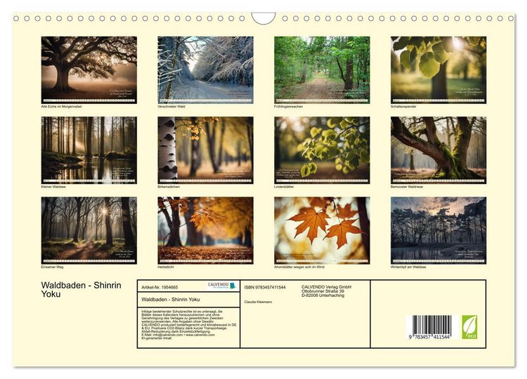 Produktbild: Waldbaden - Shinrin Yoku (Wandkalender 2026 DIN A3 quer), CALVENDO Monatskalender