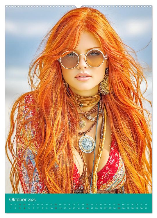 Produktbild: Boho-Girls. Romantische Freigeister im Sommer (hochwertiger Premium Wandkalender 2026 DIN A2 hoch), Kunstdruck in Hochglanz