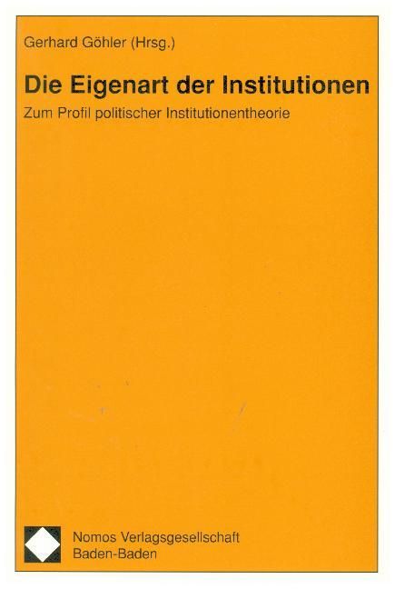 Produktbild: Die Eigenart der Institutionen