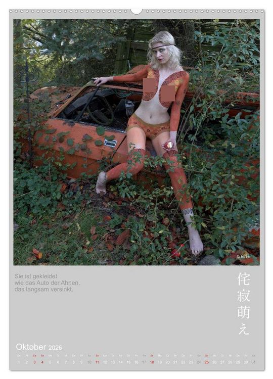 Produktbild: wabi sabi moe - hinrei&szlig;end vergammelt erotisch - Akt/Bodypainting (Wandkalender 2026 DIN A2 hoch), CALVENDO Monatskalender