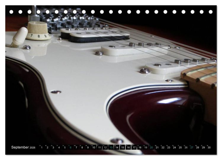 Produktbild: KULT GITARRE - Richie Sambora Stratocaster (Tischkalender 2026 DIN A5 quer), CALVENDO Monatskalender
