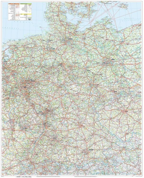 Produktbild: MARCO POLO Gro&szlig;e Deutschlandkarte mit L&auml;ndergrenzen, plano in H&uuml;lse