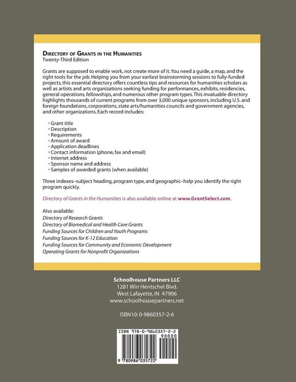 Produktbild: Directory of Grants in the Humanities