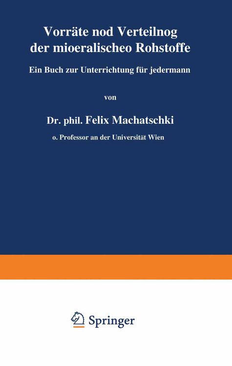 Produktbild: Vorr&auml;te und Verteilung der mineralischen Rohstoffe