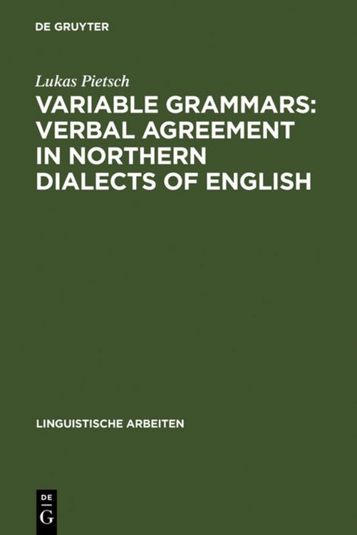 Produktbild: Variable Grammars: Verbal Agreement in Northern Dialects of English