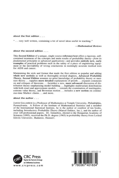 Produktbild: Advanced Probability Theory, Second Edition,