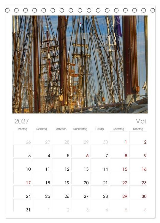 Produktbild: Tischplaner 2027 - Hanse Sail - Rostock. Du bist so sch&ouml;n (A5 Tischkalender zum Aufstellen) CALVENDO
