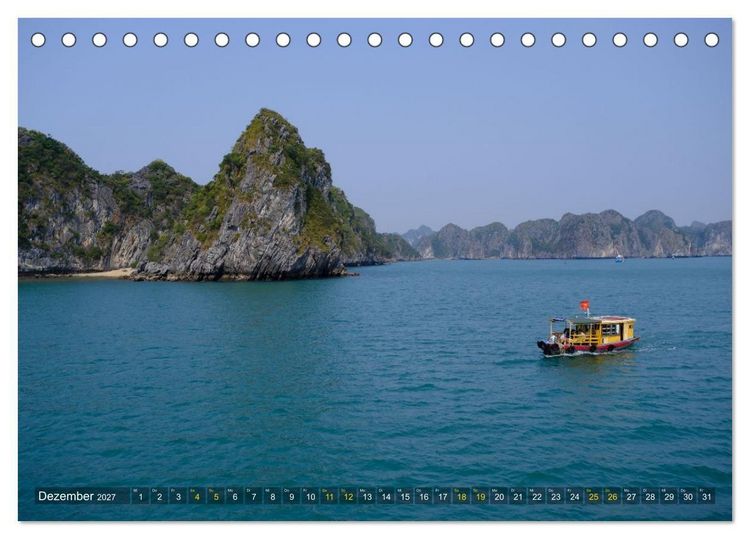 Produktbild: Naturwunder - Halong Bucht (Tischkalender 2027 DIN A5 quer), CALVENDO Monatskalender