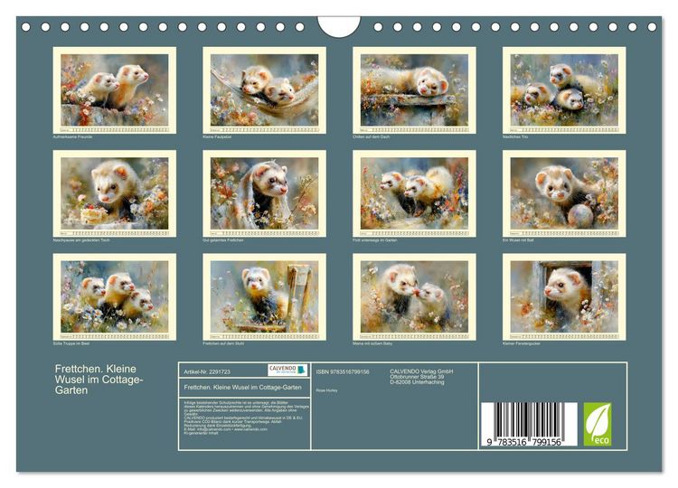 Produktbild: Frettchen. Kleine Wusel im Cottage-Garten (Wandkalender 2027 DIN A4 quer), CALVENDO Monatskalender