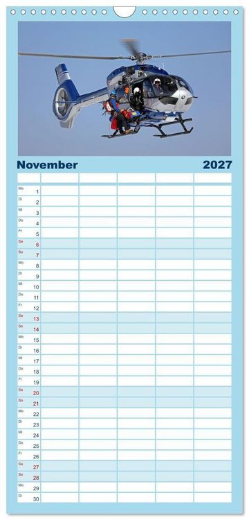 Produktbild: Familienplaner 2027 - Helikopter in der Luft 2.0 mit 5 Spalten (Wandkalender, 21 x 45 cm) CALVENDO
