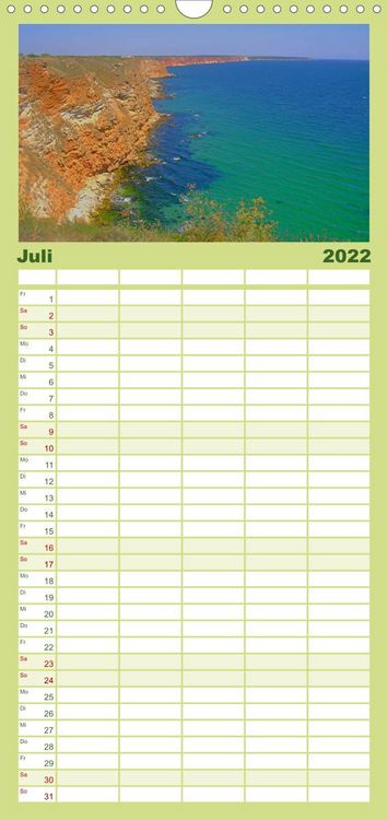 Produktbild: Familienplaner Bulgarien, von Varna bis zum Kap Kaliakra (Wandkalender 2022 , 21 cm x 45 cm, hoch)