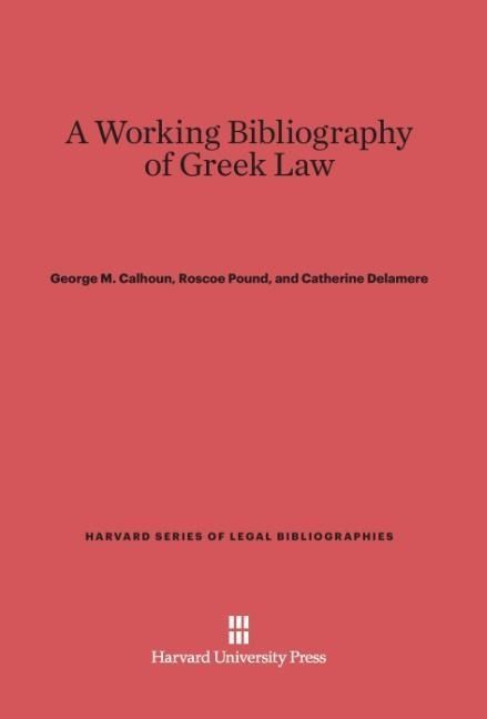 Produktbild: A Working Bibliography of Greek Law