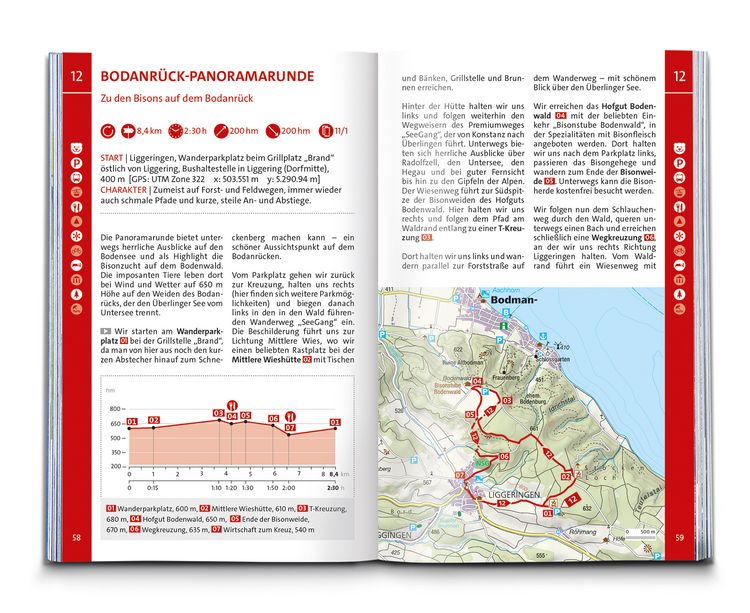 Produktbild: KOMPASS Wanderf&uuml;hrer Bodensee, 75 Touren
