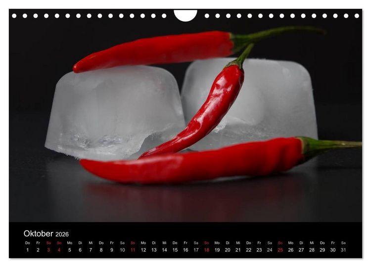Produktbild: Hot Chili K&uuml;chen Kalender (Wandkalender 2026 DIN A4 quer), CALVENDO Monatskalender