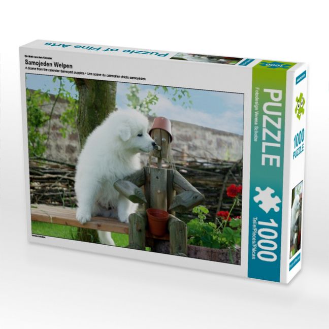 Produktbild: CALVENDO Puzzle Ein Motiv aus dem Kalender Samojeden Welpen | 1000 Teile Lege-Gr&ouml;&szlig;e 64x48cm Foto-Puzzle f&uuml;r gl&uuml;ckliche Stunden