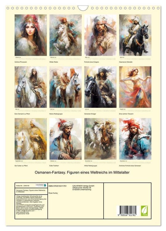 Produktbild: Osmanen-Fantasy. Figuren eines Weltreichs im Mittelalter (Wandkalender 2026 DIN A3 hoch), CALVENDO Monatskalender