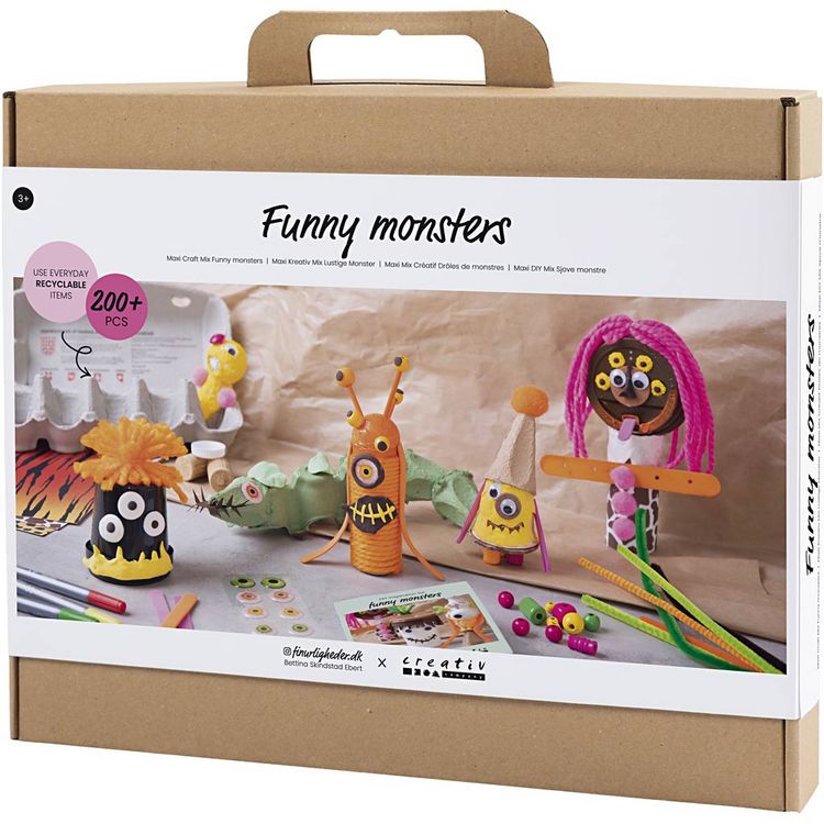 Produktbild: Creativ Company DIY Sets Basisversion Maxi Kreativ Mix Lustige Monster, Sortierte Farben, Kreativ Box