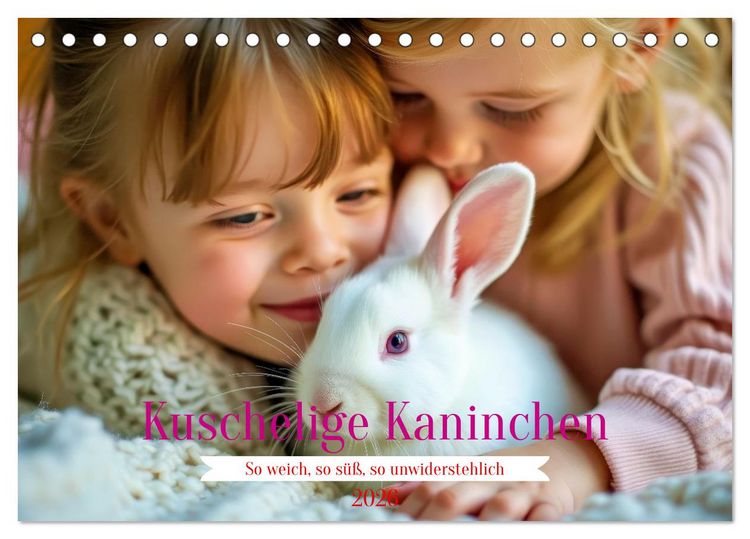 Produktbild: Kuschelige Kaninchen (Tischkalender 2026 DIN A5 quer), CALVENDO Monatskalender