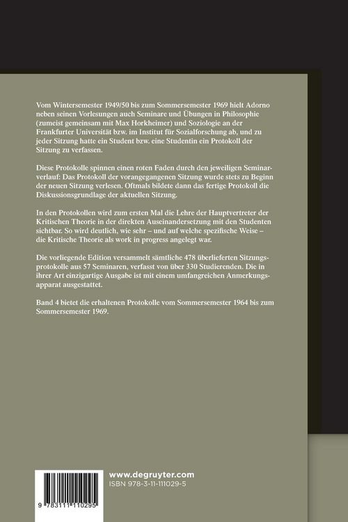Produktbild: Sommersemester 1964 &ndash; Sommersemester 1969